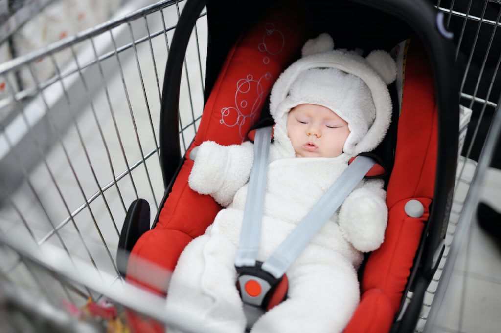 grocery shopping with newborn